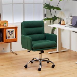 Кресло SIHOO для дома, спальни, коммерческого использования, маникюрного салона, кабинета, с длительным сидением, поворотное, со стальными ножками, Emerald Green Knitted Composite Fabric Steel