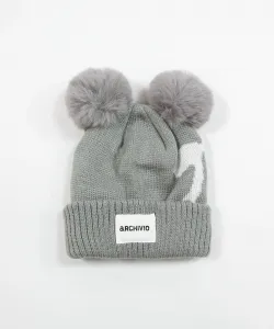 Вязаная шапка с помпоном Archivio, цвет Gray(080)
