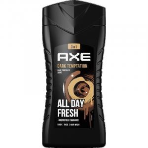 Гель для душа и шампунь 3 в 1 Dark Temptation для тела, лица и волос AXE, 250 ml