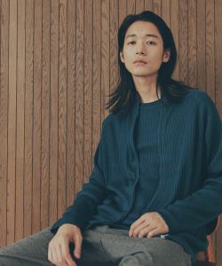 Кардиган на молнии в рубчик японских цветов Comme Ca Ism, цвет Blue