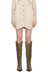 Джинговая мини-юбка Sabel Isabel Marant Etoile, экрю