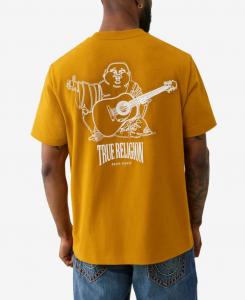 Мужская винтажная футболка с коротким рукавом и объемным рисунком Будды True Religion, Buckthorn