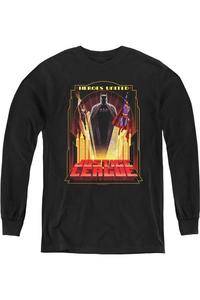 Футболка с длинным рукавом для детей "Лига справедливости Америки: Объединенные герои" Gildan, черный