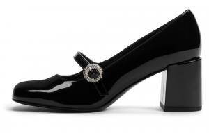 Чарльз энд Кит Женские Высокие Каблуки на Массивном Каблуке 6,2 см Чёрный Текстур