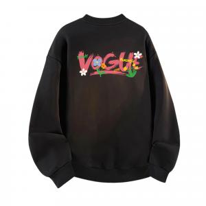 Свитшот с круглым вырезом Unisex HUANQIU, черный (fleece-lined)