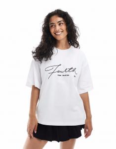 Футболка большого размера с вышитым логотипом 4th & Reckless белого цвета