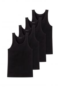 Майка/Топ 4 шт. в упаковке хлопковые основы аутентичные Schiesser, черный