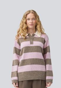 Джемпер Modström PELHAMMD STRIPE POLO, Lilac/Chocolate/Brown