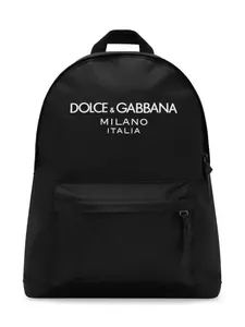 Рюкзак на молнии с логотипом Dolce & Gabbana Kids, черный