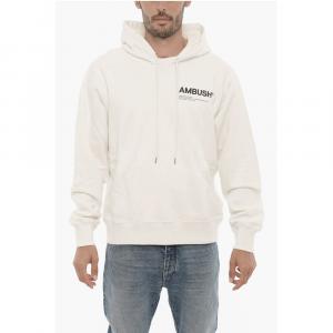 Однотонная толстовка с капюшоном и контрастным логотипом Ambush, White