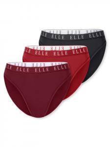 ELLE Трусы Slip Logo in schwarz, rot, dunkelrot