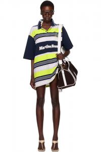 Эксклюзивная поло с разноцветными панелями и оверсайз-кроем от Ssense Martine Rose, синий