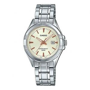 Часы CASIO Quartz Waterproof Silver Analog, серебряный
