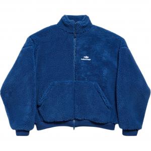 Пальто FW25 с бархатистой текстурой, стандартный крой, мужское Balenciaga, светлый sea синий