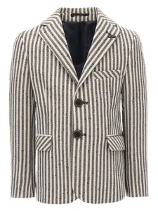 Однобортный блейзер в полоску Moustache, синий