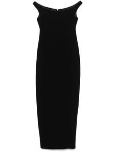 TOTEME платье макси с открытыми плечами и закругленными краями, черный