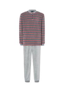 Зимняя пижама длинная бархатная полосатая красная El Búho Nocturno, красный