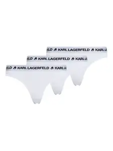 Комплект из трех трусов-брифов с логотипом KARL LAGERFELD, белый