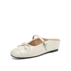 OCCAMAN Закрытые тапочки женские с овчинной стелькой экрю, цвет Ecru Sheepskin Insole