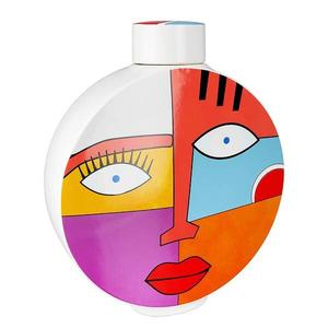 Декоративная ваза GILDE Grafic Face, 24x8x24 см, разноцветный