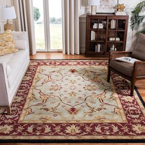 Ковер SAFAVIEH, 290 x 412 см, Heritage Collection, Light Blue & Red, ручной работы традиционный восточный из шерсти, идеален для помещений с высокой проходимостью в гостиной, спальне (HG794A)