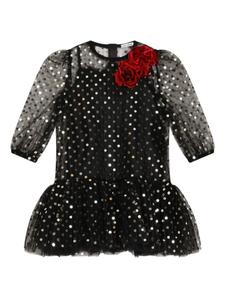 Dolce & Gabbana платье из тюля с пайетками, черный