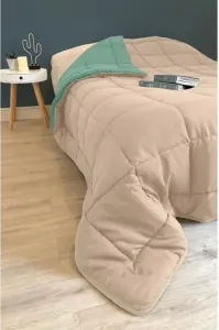 Одеяло POYET MOTTE из микрофибры 400 г/м² CALGARY - 240 x 260 см - цвет "серый галечный" и "зеленый озерный" Toison d'or