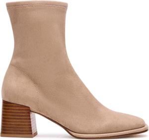 Женские ботильоны с квадратным носком, короткие ботинки GoGo с боковой молнией и массивным каблуком ZJGZF, Taupe