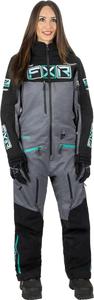 Женский монокомбинезон FXR Maverick Lite, Black/Mid Gray Heather/Mint Fade