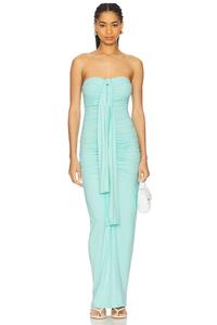 Платье с центральной сборкой и разрезом Susana Monaco, mint creme