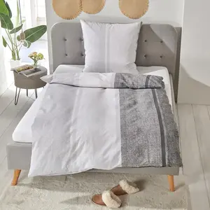 Постельное белье Dream Sleep Seersucker Stuttgart Grey 200x200 см + 2 x 80x80 см Traumschlaf