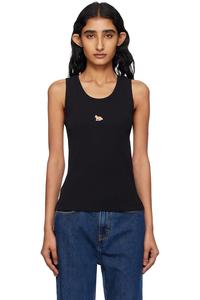 Детский ребристый топ Baby fox Maison Kitsuné, черный