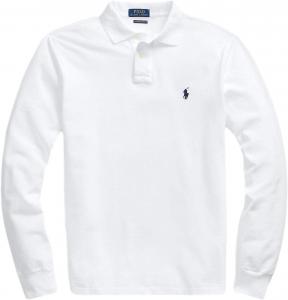 Polo Ralph Lauren мужская базовая поло с длинным рукавом из сетки, White