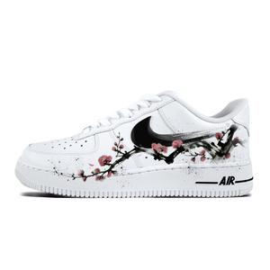 Кроссовки для скейтбординга unisex с амортизацией air force 1 plum blossom welcomes spring и износостойкой подошвой Nike, белый