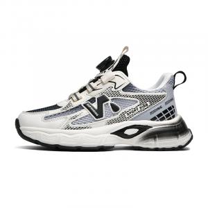 Нескользящие, износостойкие, дышащие, легкие, амортизирующие кроссовки с низким верхом для детей Kuding, бежевый/черный