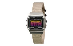 CASIO Мужские часы Retrofit Series с кварцевым механизмом и нейлоновым ремешком, черный циферблат