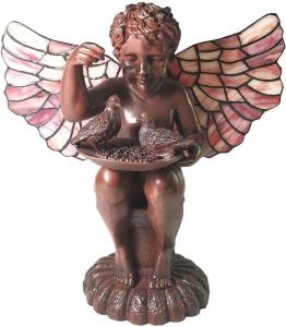 Настольная лампа Clayre & Eef Tiffany Angel 41x26 см, коричнево-розовое стекло Clayre&Eef, коричневый