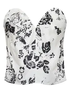 Топ-бюстье с цветочным принтом MAX MARA, белый