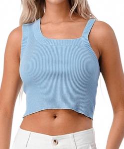Сара Кроп Топ в небесном цвете Thinkable, Sky