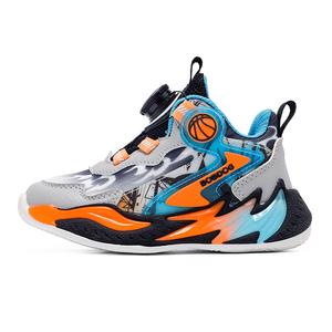 Баскетбольные кроссовки Anti Kick Rebound с низким верхом для детей от 3 до 7 лет BOBDOG, темно-синий/небесно-голубой