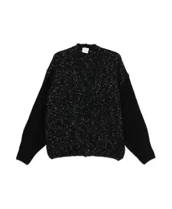 Черный шелковый и нейлоновый пуловер Alysi, черный