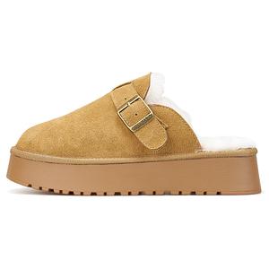 Женские противоскользящие тапочки с закрытым носком Joy&Mario, светло-коричневый