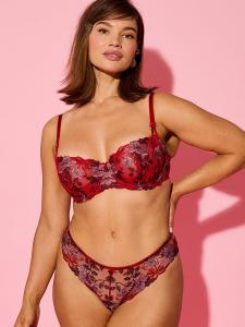 Красивые вышитые бантики на бразильских трусиках Dream Angels, embroidery beautiful bows red