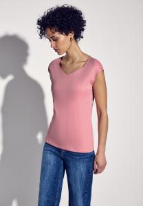 Базовая футболка MIT DIAMANT-AUSSCHNITT Street One, цвет Rosa