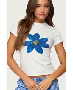 Женская футболка Marelle с цветочным принтом Edikted, White