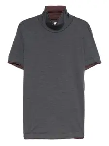 Топ с короткими рукавами и высоким воротником Eleventy, серый