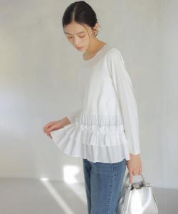 Рубашка с оборками в сочетании с длинной футболкой Suite, цвет White [001]