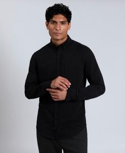 Мужская приталенная однотонная белая рубашка с длинными рукавами и пуговицами Kenneth Cole, Black