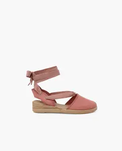 Детские эспадрильи на клиновидной подошве с ремешками из пике Pisamonas, розовый