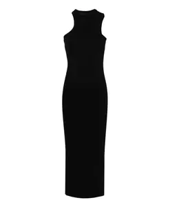 Длинное платье в рубчик Axel Arigato, черный